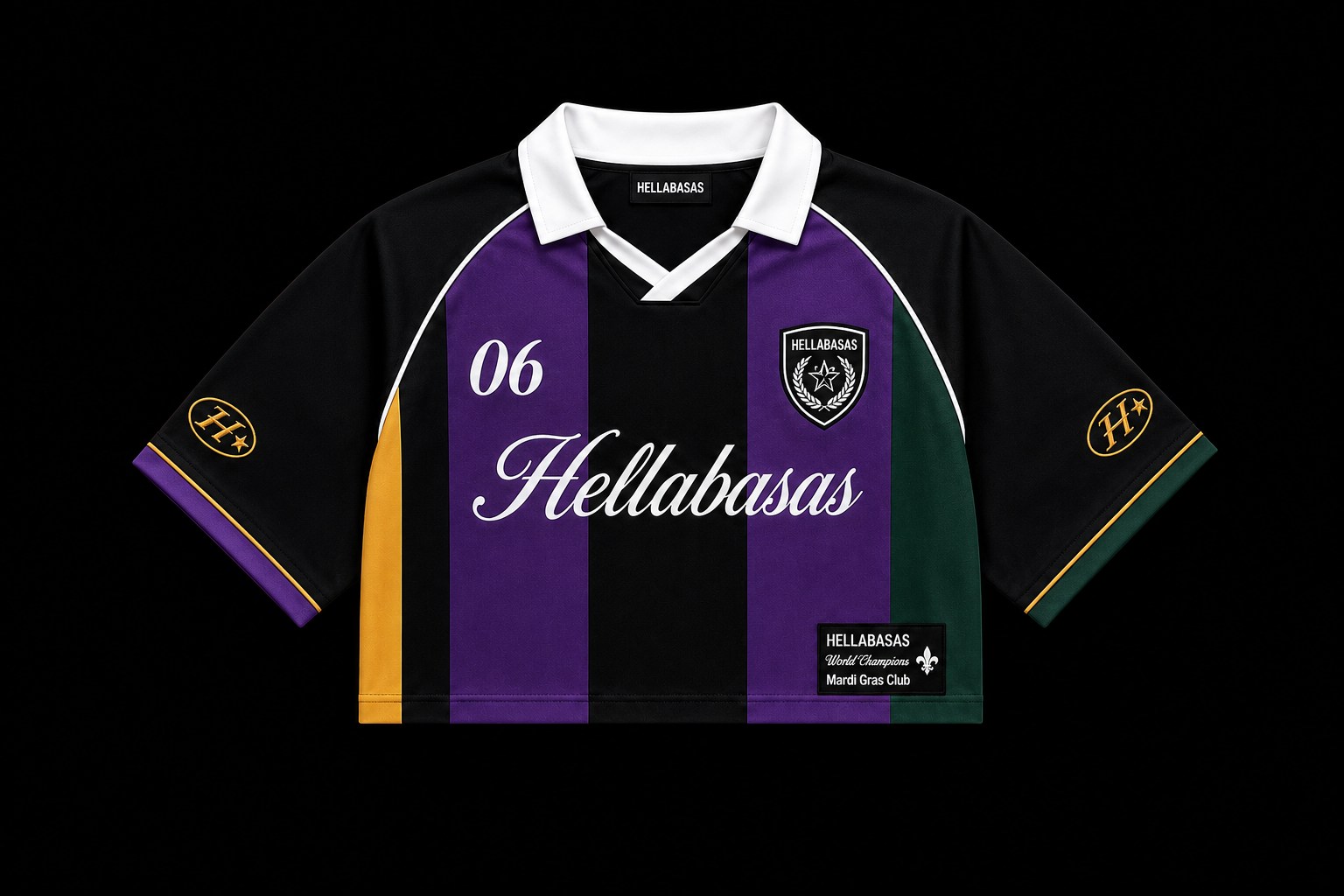 Mardi Gras cropped jersey