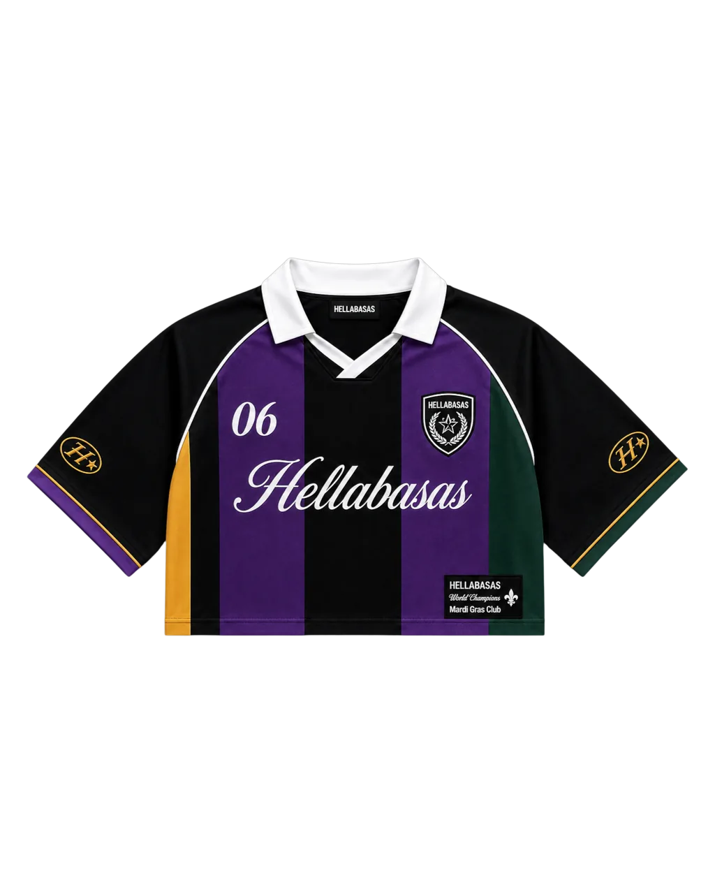 Mardi Gras cropped jersey